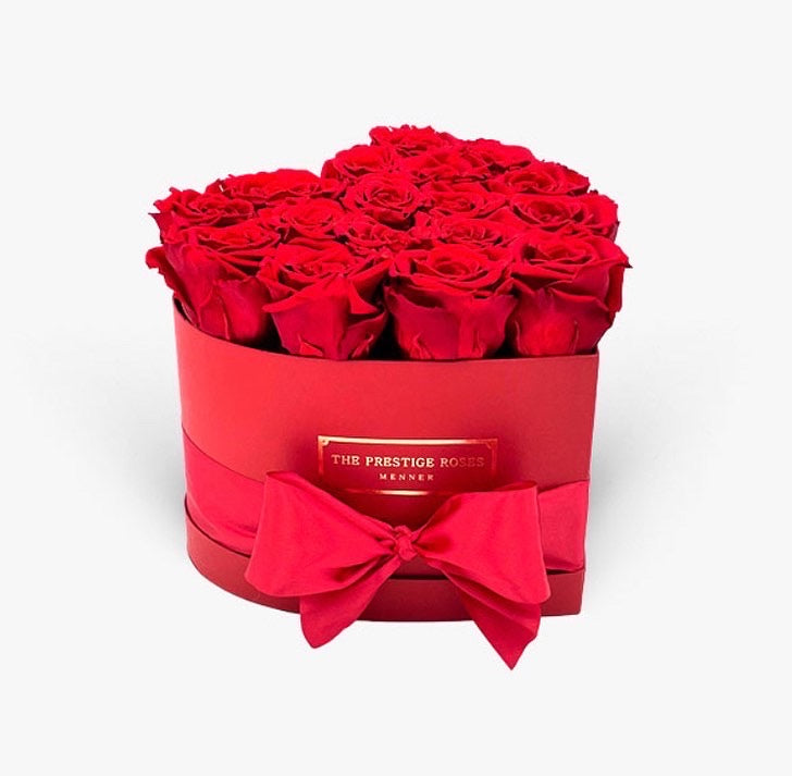 Caja Corazon Mediana de Rosas Frescas | The Prestige Roses