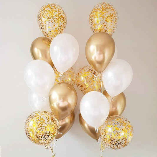 Set de Globos Doradas con Confetti  - The Prestige Roses - The Prestige Roses Madrid