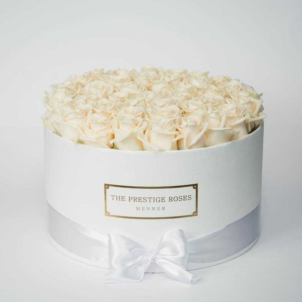 Caja Blanco Grande de Rosas Eternas Blancas | The Prestige Roses - The Prestige Roses Madrid