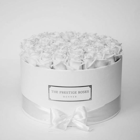 Caja Blanco Grande de Rosas Eternas de Estilo de Cliente  | The Prestige Roses - The Prestige Roses Madrid