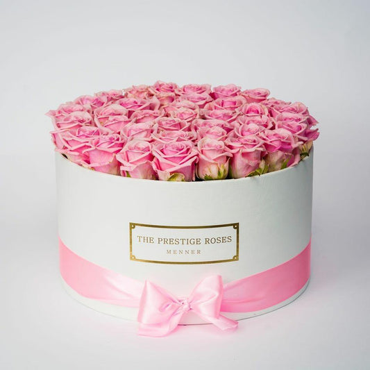 Caja Blanco Grande de Rosas Frescas Rosas | The Prestige Roses - The Prestige Roses Madrid