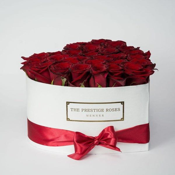 14 Rosas rosa eternas en caja forma corazón - Regalo Enamorados original