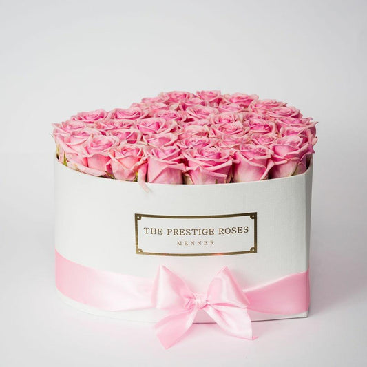 Caja Blanco Corazon de Rosas Frescas Rosas | The Prestige Roses - The Prestige Roses Madrid