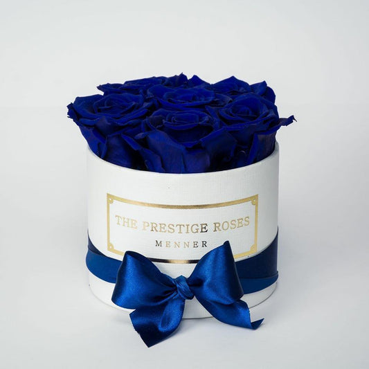 Caja Blanco Mini de Rosas Frescas Azules | The Prestige Roses - The Prestige Roses Madrid