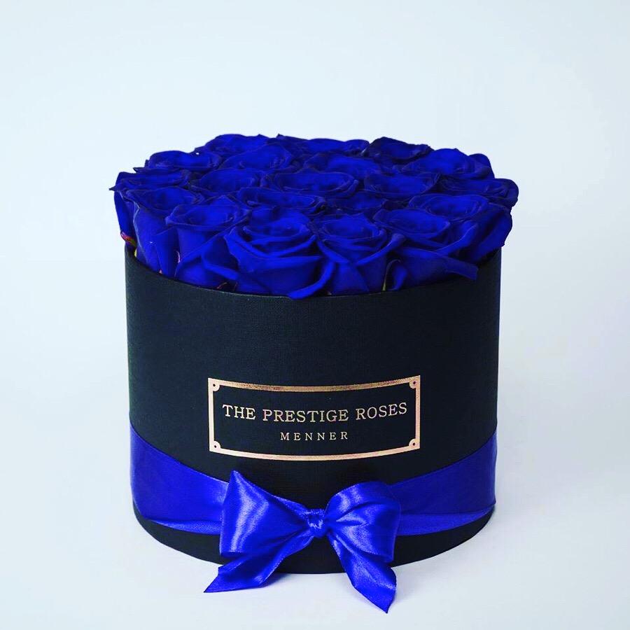 Caja Negro Mediano de Rosas Eternas Azules | The Prestige Roses - The Prestige Roses Madrid