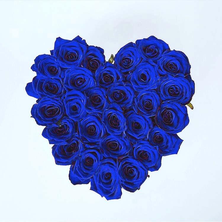 Caja Negro Corazon de Rosas Eternas Azules | The Prestige Roses - The Prestige Roses Madrid