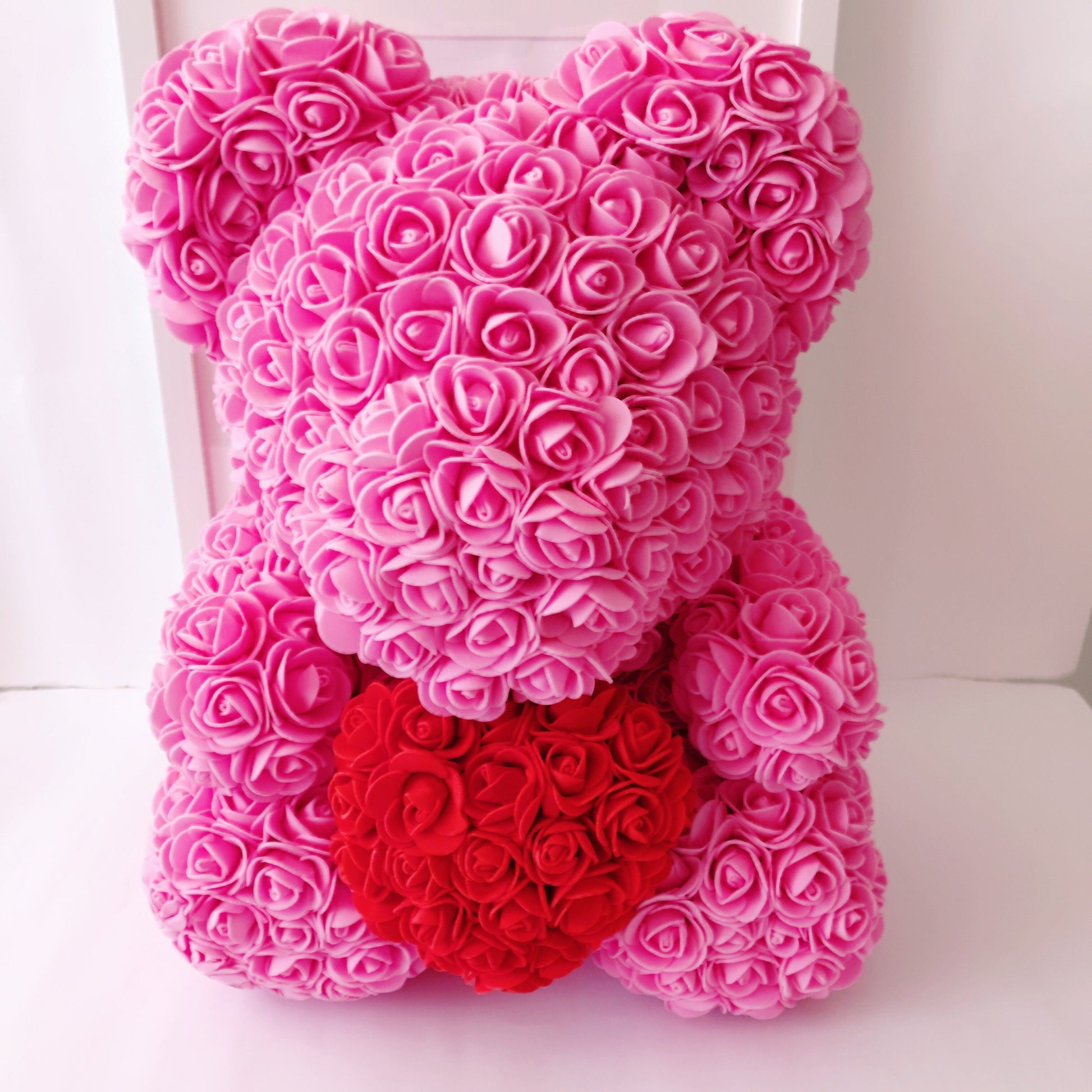 Colección Oso de Rosas - RoseBear Grande 40 cm con corazón  - The Prestige Roses España - The Prestige Roses Madrid