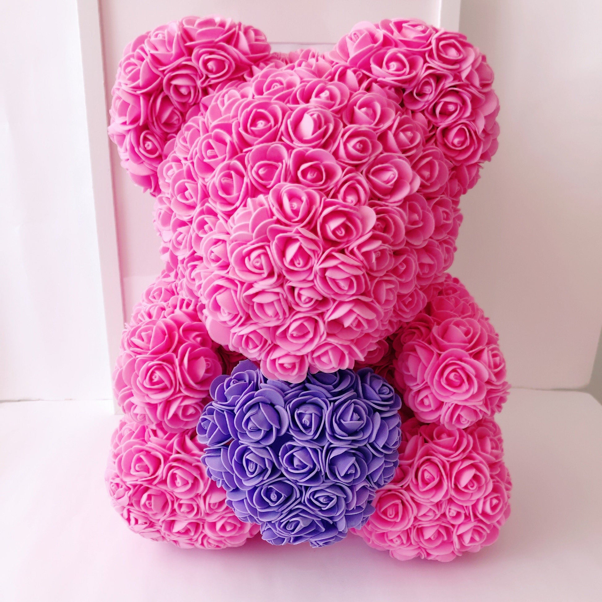 Colección Oso de Rosas - RoseBear Grande 40 cm con corazón  - The Prestige Roses España - The Prestige Roses Madrid