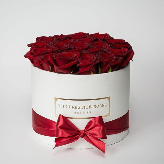 Caja Blanco Mediano de Rosas Eternas Rojas | The Prestige Roses - The Prestige Roses Madrid