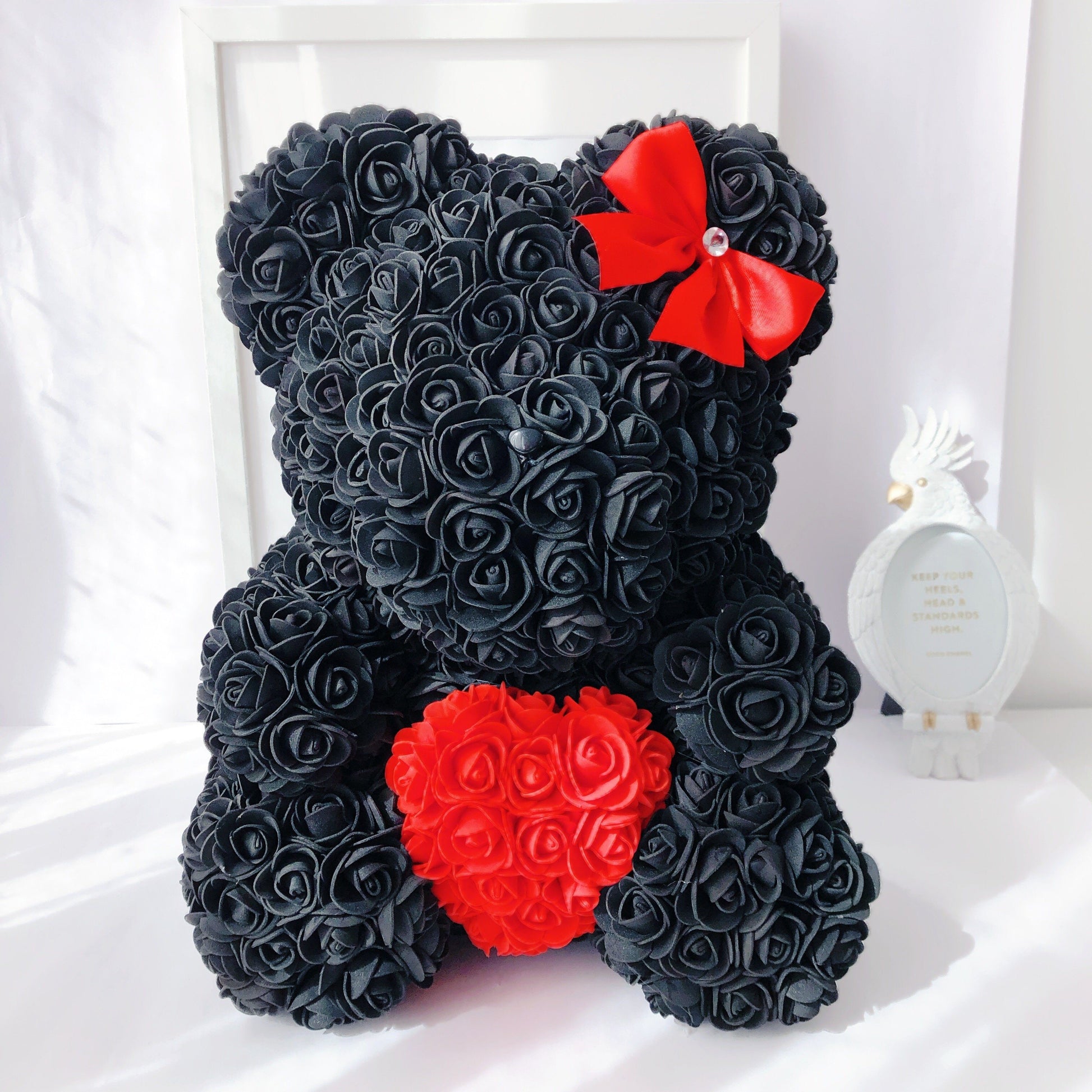 Colección Oso de Rosas - RoseBear Grande 40 cm con corazón  - The Prestige Roses España - The Prestige Roses Madrid