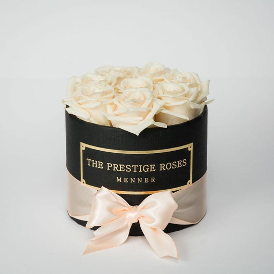 Caja Negro Mini de Rosas Frescas Blancas | The Prestige Roses - The Prestige Roses Madrid